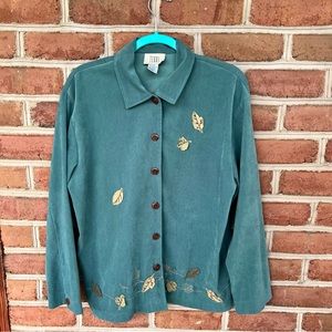 Blue green collared shirt/jacket/cardigan TEDDI size: medium